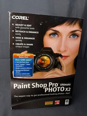 Corel Paint Shop Pro Photo X2 Ultimate Windows XP Vista CD w/ Key NOS